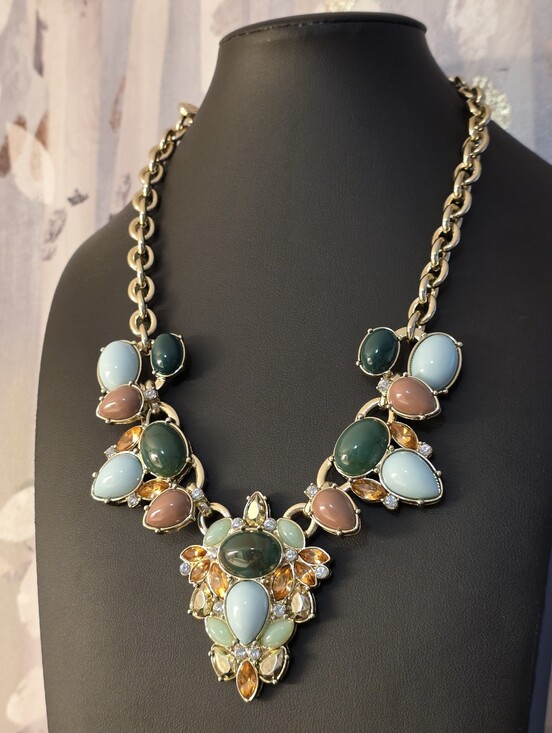 Lee by Lee Angel Jewelry - LEE By Lee Angel For Neiman Marcus Cabochon And Crystal 14k Gold Plated Necklace